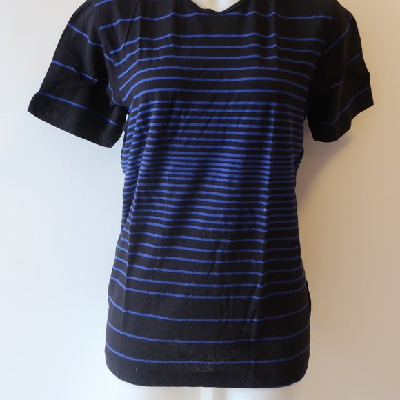 Y-3 YOHJI YAMAMOTO BLACK BLUE STRIPED T-SHIRT M* - Picture 6 of 11